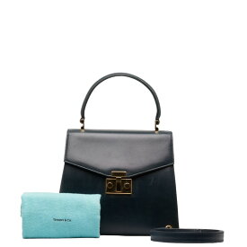 ティファニー ハンドバッグ ショルダーバッグ 2WAY グリーン レザー レディース TIFFANY&Co. 【中古】