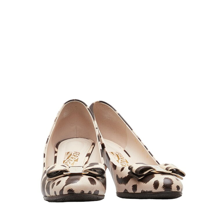 新品【Salvatore Ferragamo】フェラガモ レオパードパンプス 