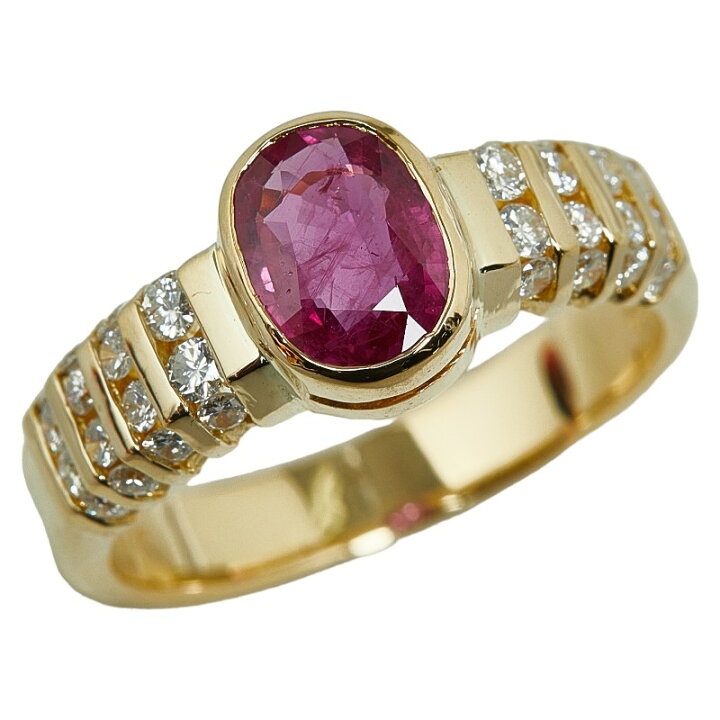 楽天市場】K18YG イエローゴールド ルビー1.16ct ダイヤ0.43ct 