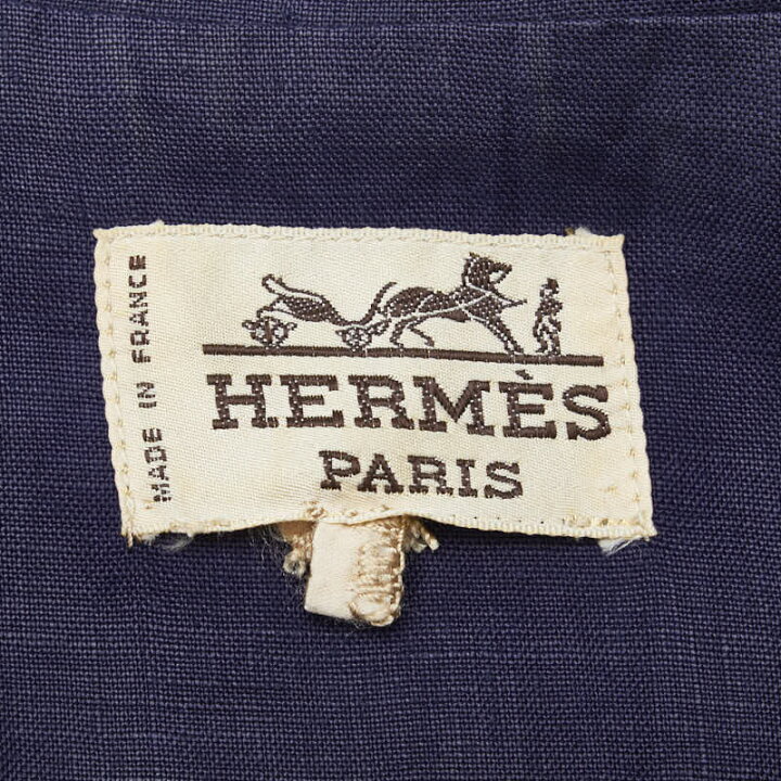 楽天市場】エルメス シャツワンピース 半袖 ひざ丈 ネイビー  