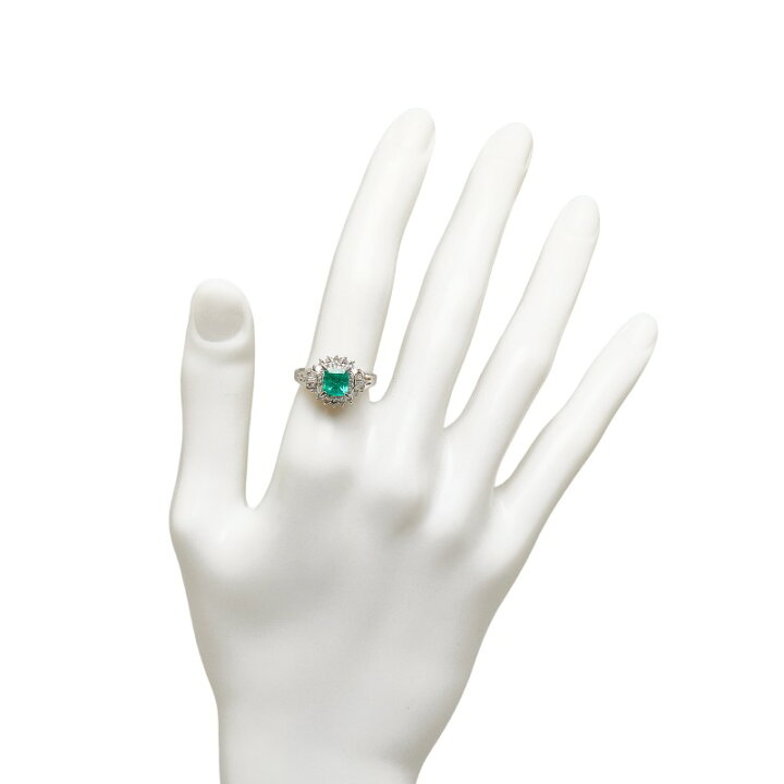 楽天市場】Pt900 プラチナ エメラルド0.94ct ダイヤ0.52ct リング 指輪 