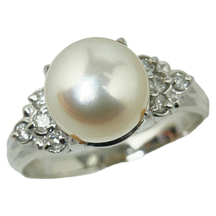楽天市場】Pt900 プラチナ アコヤパール9.1mm ダイヤ0.14ct リング 