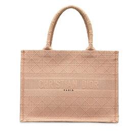 ディオール カナージュ ブックトート ミディアム ハンドバッグ トートバッグ ピンク キャンバス レディース Dior 【中古】