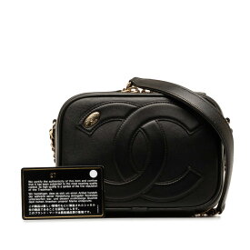 シャネル ココマーク チェーン ショルダーバッグ ブラック ゴールド ラムスキン レディース CHANEL 【中古】