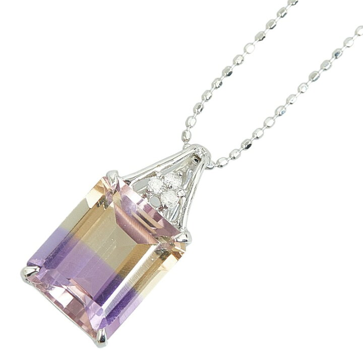 楽天市場】K18WG ホワイトゴールド アメトリン4.01ct ダイヤ0.04ct  