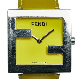 フェンディ FFロゴ 腕時計 012-4000L-024 クオーツ イエロー文字盤 ステンレススチール エナメル レディース FENDI 【中古】