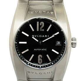 ブルガリ エルゴン 腕時計 EG35S 自動巻き ブラック文字盤 ステンレススチール メンズ BVLGARI 【中古】