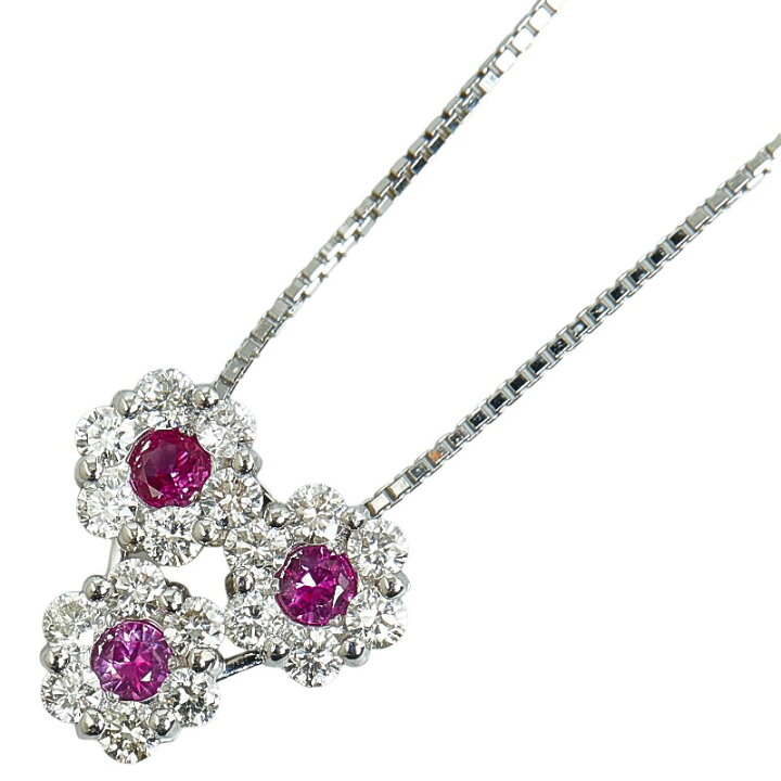楽天市場】K18WG ホワイトゴールド ルビー0.27ct ダイヤ0.72ct 