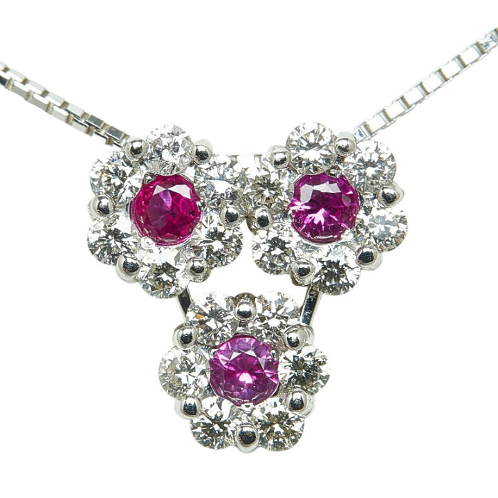 楽天市場】K18WG ホワイトゴールド ルビー0.27ct ダイヤ0.72ct 