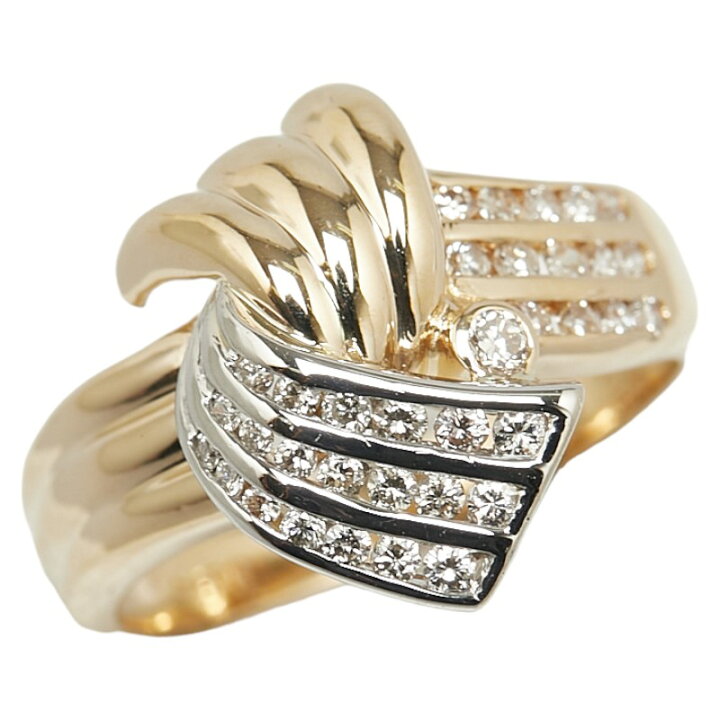 中古】 リング・指輪 Pt900 K18YG ダイヤモンド 約15.4g 急激 プラチナ  