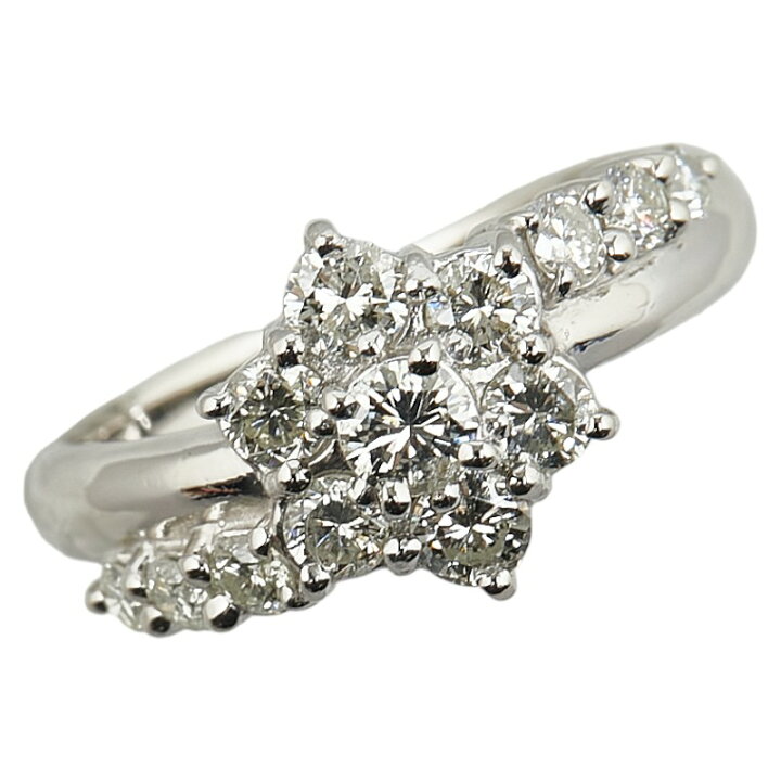楽天市場】Pt900 プラチナ ダイヤ1.00ct フラワー 花 モチーフ リング 