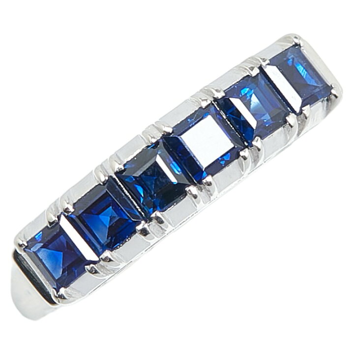 楽天市場】Pt900 プラチナ サファイア1.06ct 一文字 リング 指輪 #46 