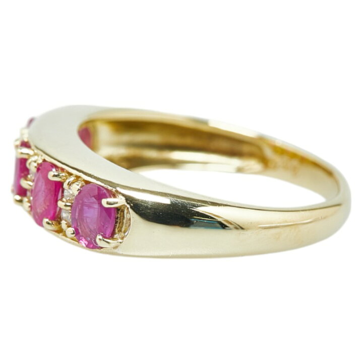 楽天市場】K18YG イエローゴールド ルビー0.85ct ダイヤ0.08ct リング  