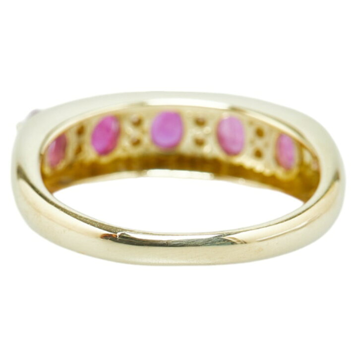 楽天市場】K18YG イエローゴールド ルビー0.85ct ダイヤ0.08ct リング  