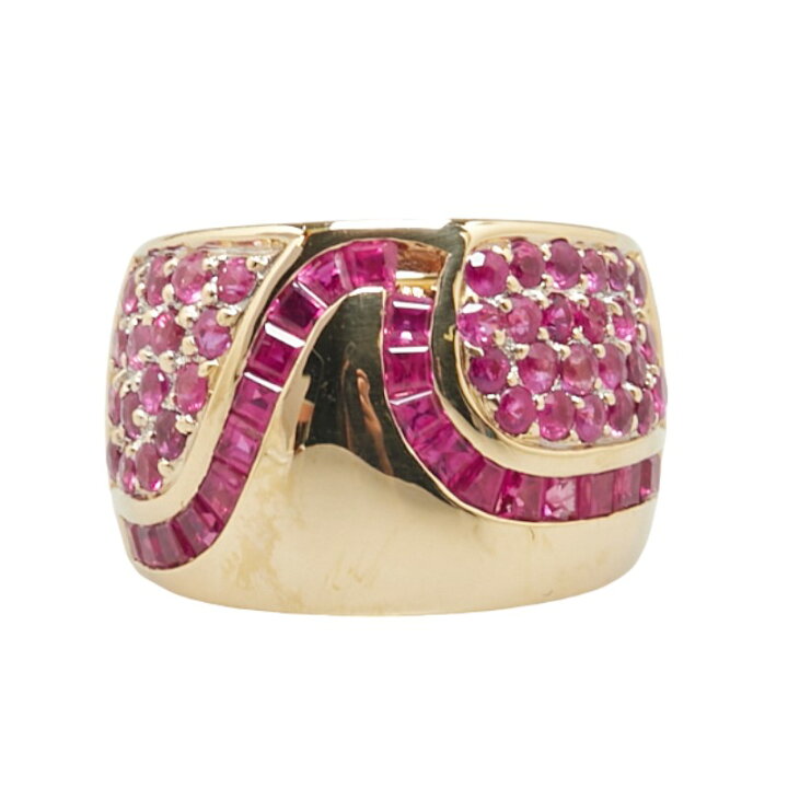 K18YG イエローゴールド ルビー リング 指輪 レディース 12号 中古  