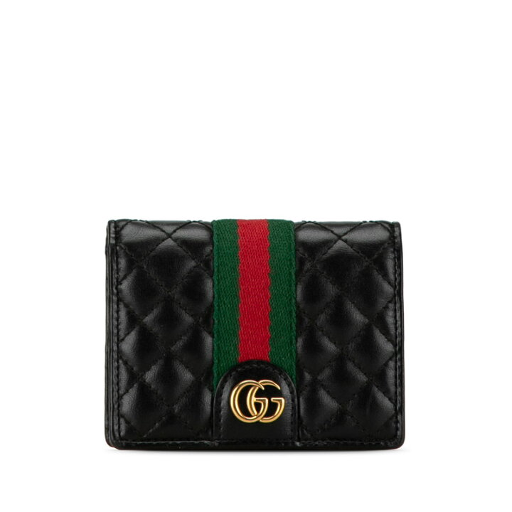 楽天市場】グッチ GGマーモント ダブルG キルティング 二つ折り財布  