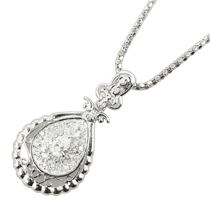 ノーブランド】PT850 0.30ct ダイヤモンドネックレス 