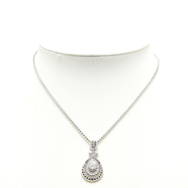 ノーブランド】PT850 0.30ct ダイヤモンドネックレス 
