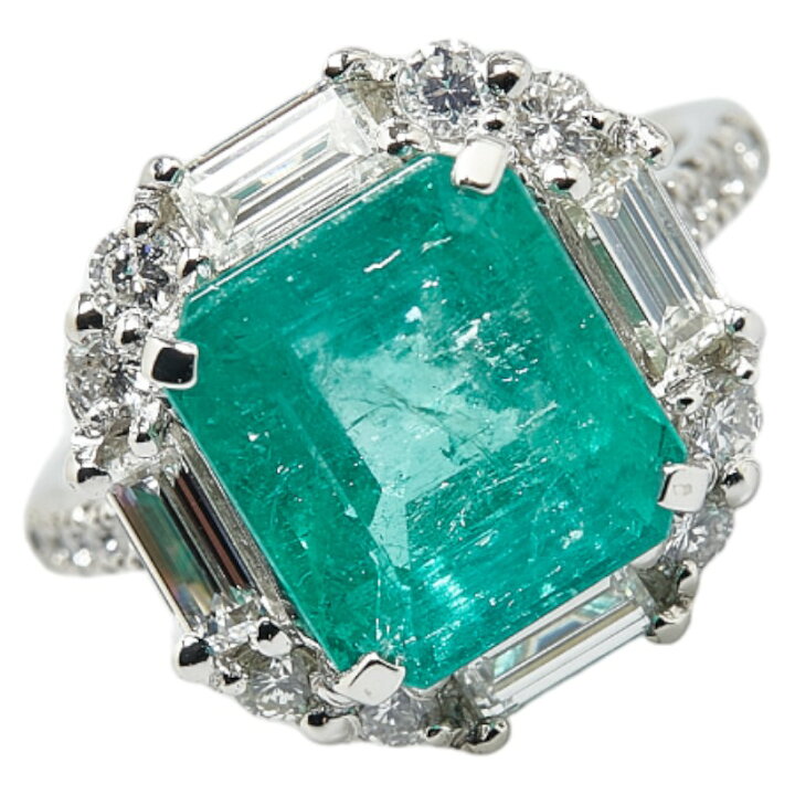 楽天市場】Pt900 プラチナ エメラルド5.30ct ダイヤ1.31ct リング 指輪  