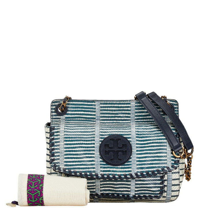 楽天市場】トリーバーチ パイソン型押し ボーダー チェーン ショルダー  