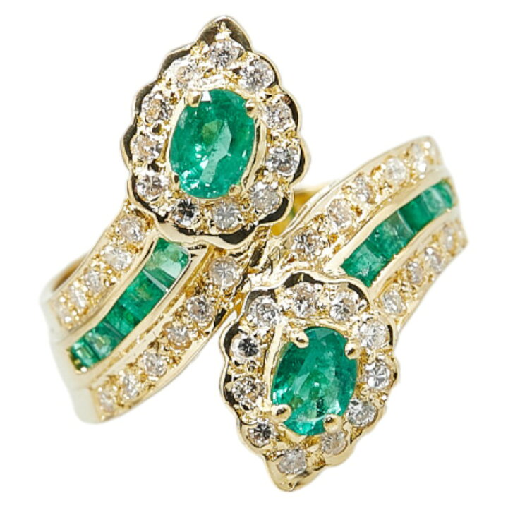 楽天市場】K18YG イエローゴールド エメラルド1.24ct ダイヤ0.46ct 雫  
