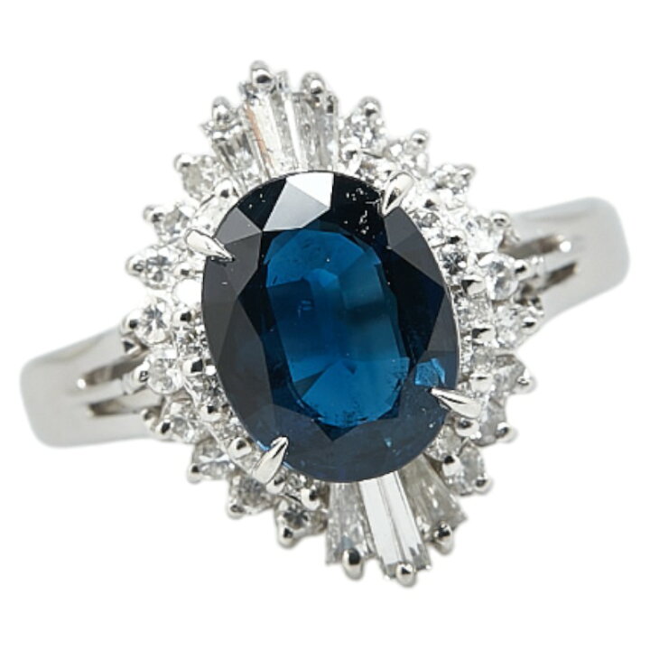 楽天市場】Pt900 プラチナ サファイア2.25ct ダイヤ0.56ct リング 指輪 