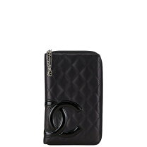 楽天市場】chanel シャネル カンボンライン ラウンドファスナー 長財布 