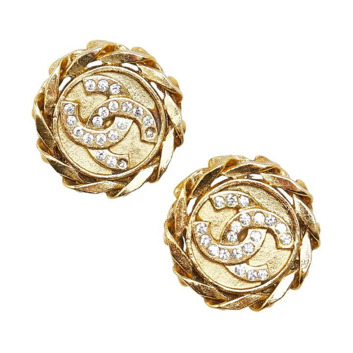 楽天市場】シャネル ココマーク ラウンド ラインストーン イヤリング  