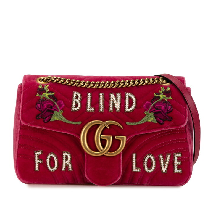 楽天市場】グッチ GGマーモント BLIND FOR LOVE 刺繍 モチーフ 