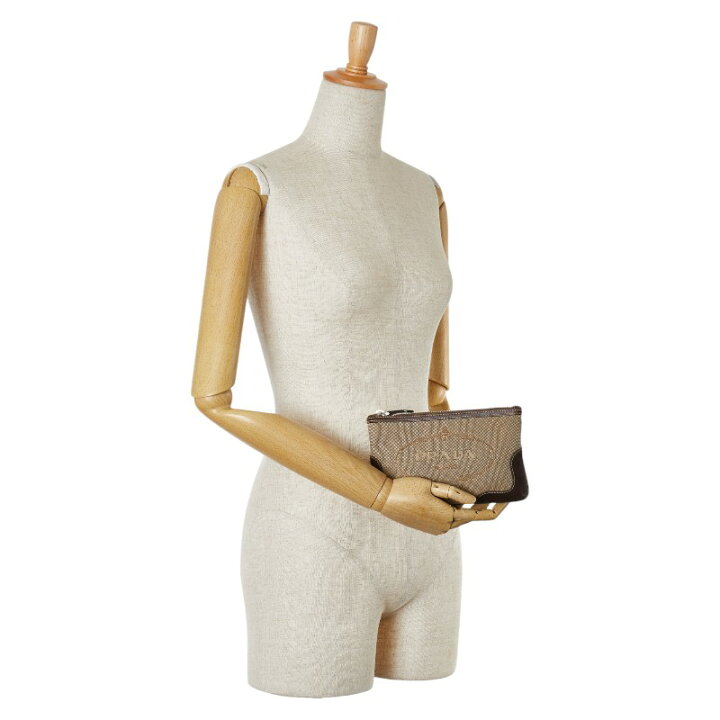 楽天市場】プラダ ロゴジャガード ポーチ ベージュ ブラウン  