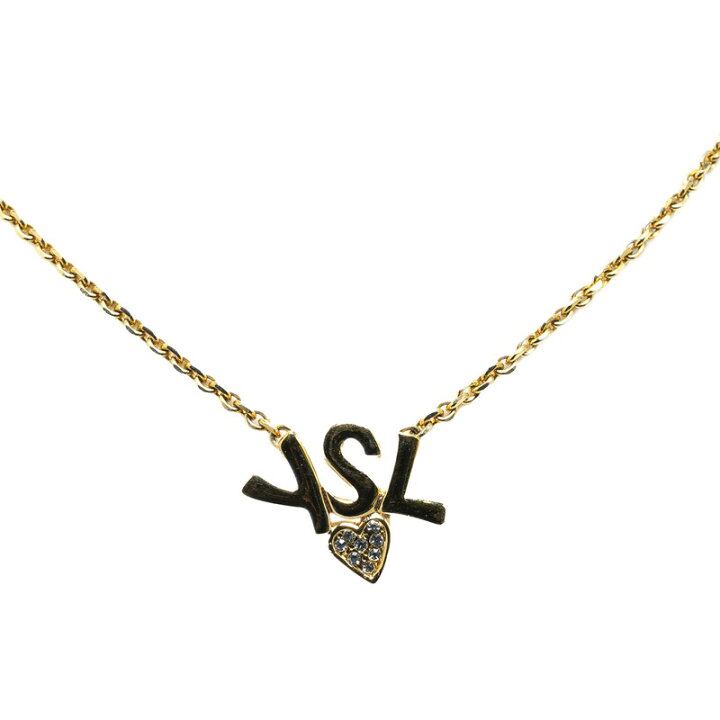 楽天市場】サンローラン YSL ハート ラインストーン ネックレス  