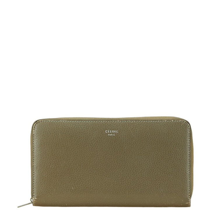 楽天市場】セリーヌ 長財布 ラウンドファスナー グレー レザー  