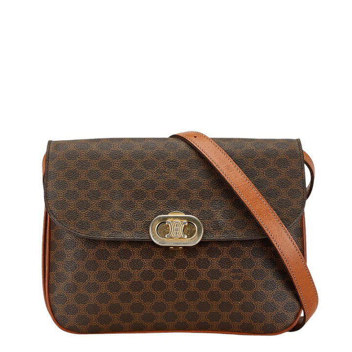 楽天市場】セリーヌ マカダム 斜め掛け ショルダーバッグ ブラウン PVC  