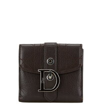 Dior ディオール Wホック コンパクトウォレット バイカラー 被ろ ロゴ 