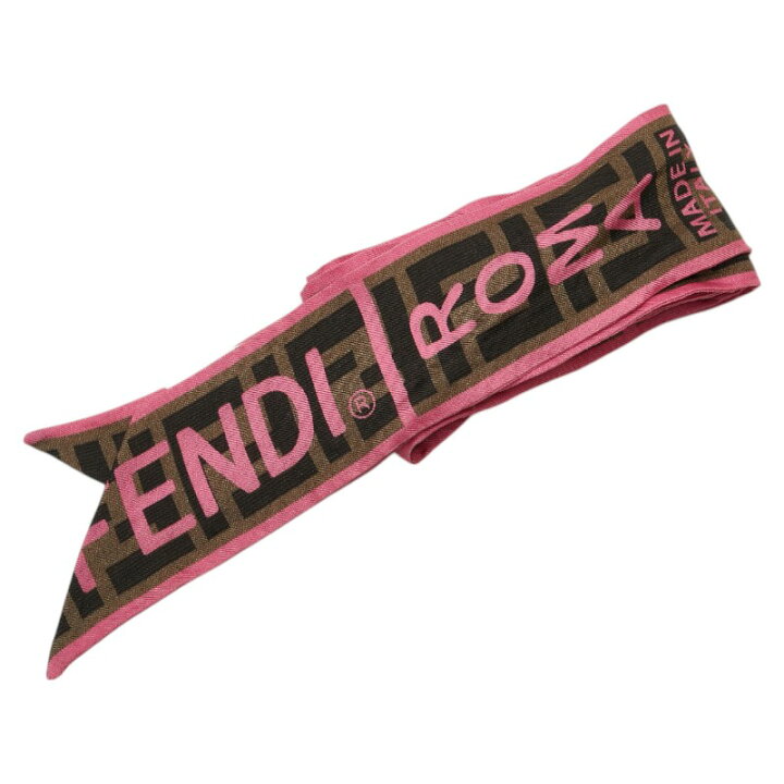新品FENDI フェンディラッピースカーフピンク