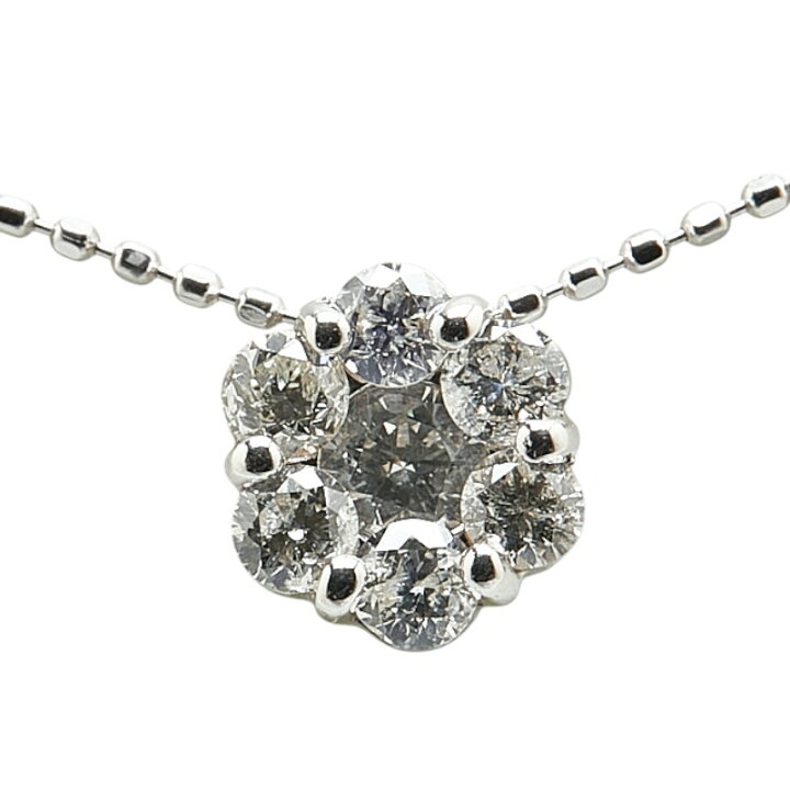 楽天市場】K18WG ホワイトゴールド ダイヤ0.50ct 花 フラワー モチーフ  