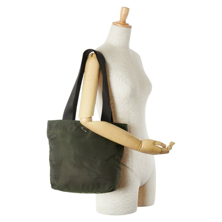 楽天市場】プラダ 三角ロゴプレート ハンドバッグ トートバッグ カーキ  