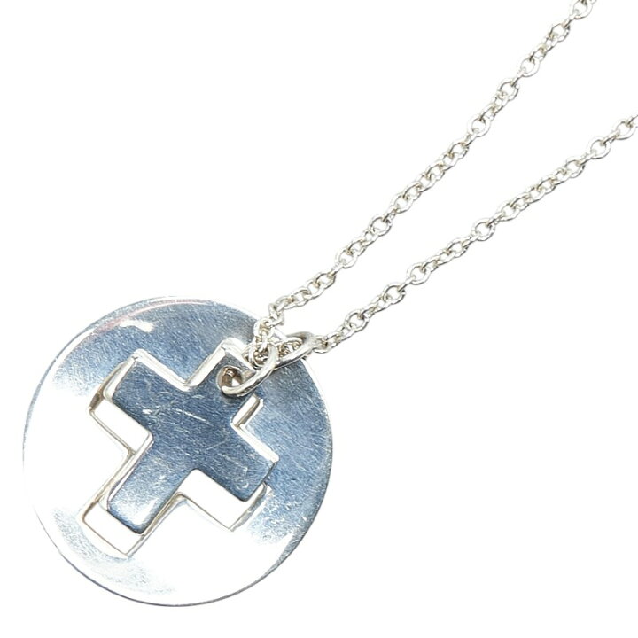 極美Tiffany&Co. ティファニーシルバーネックレスクロス2連
