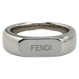 フェンディ ロゴ リング 指輪 ＃XS シルバー メタル レディース FENDI 【中古】