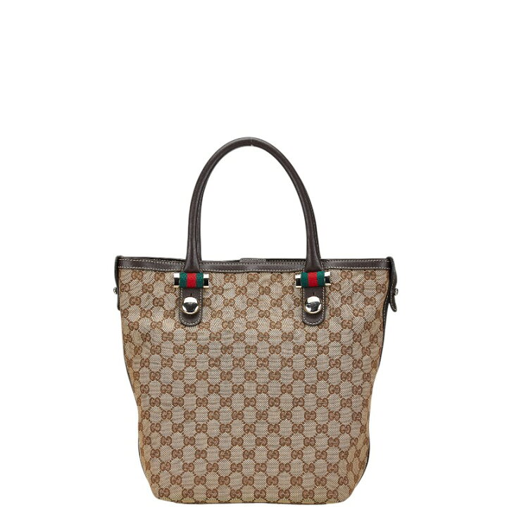 楽天市場】グッチ GGキャンバス シェリーライン ハンドバッグ トート  