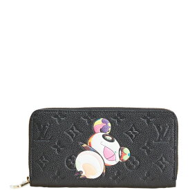 ルイ ヴィトン ×村上隆 モノグラム アンプラント ジッピーウォレット 長財布 M14160 ブラック マルチカラー レザー レディース LOUIS VUITTON 【中古】