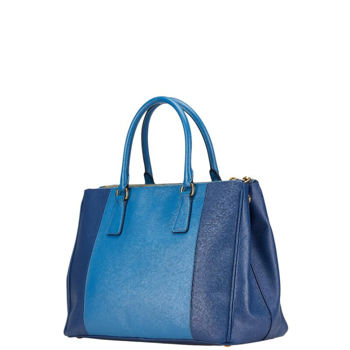 楽天市場】プラダ 三角ロゴプレート ハンドバッグ ブルー サフィアーノ  