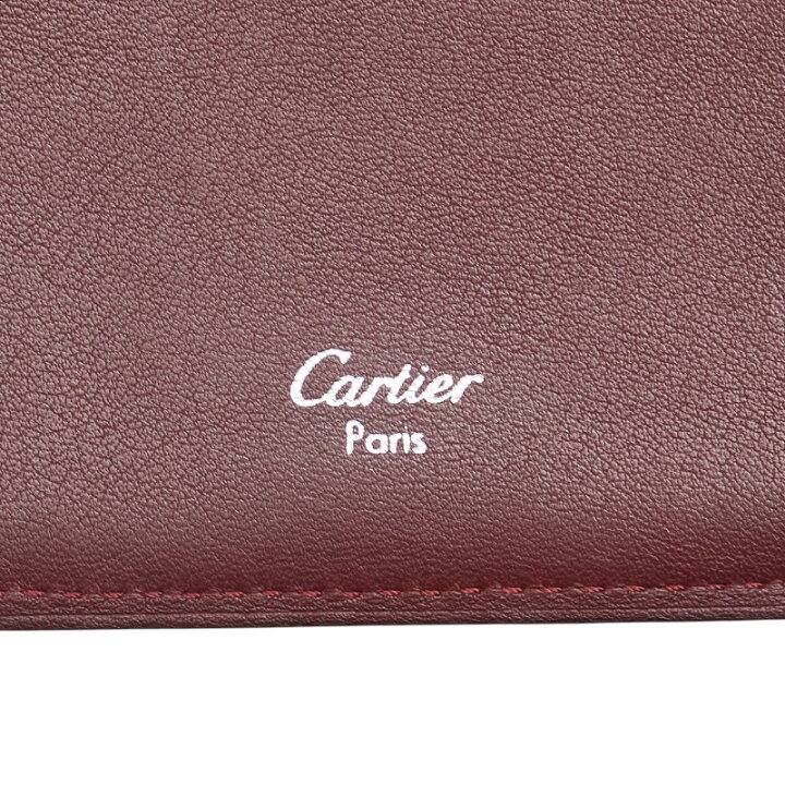楽天市場】カルティエ 三つ折り財布 ブラック レザー メンズ CARTIER  
