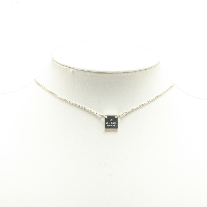 楽天市場】グッチ ロゴプレート ネックレス SV925 シルバー レディース 