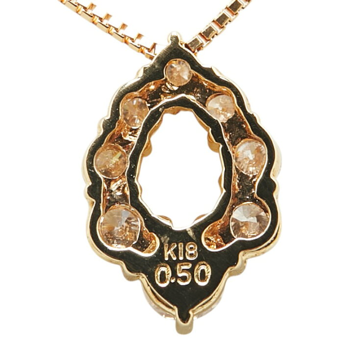 楽天市場】K18PG ピンクゴールド ダイヤ0.50ct ペンダントネックレス  