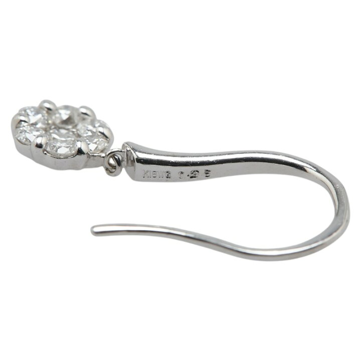 楽天市場】K18WG ホワイトゴールド ダイヤ0.50ct フックピアス  