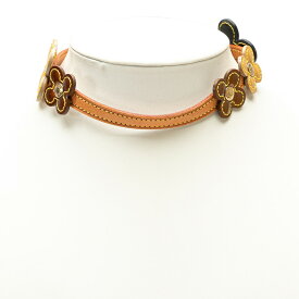 ルイ ヴィトン フラワー レキシントン チョーカー M92252 ブラック イエロー ブロンズ レザー エナメル レディース LOUIS VUITTON 【中古】