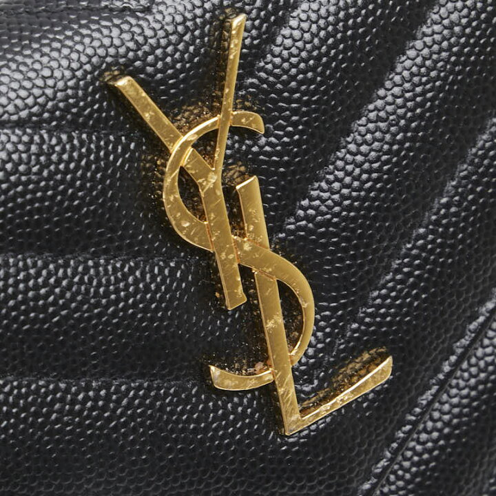 楽天市場】サンローラン YSL Vステッチ 三つ折り財布 403943 ブラック  
