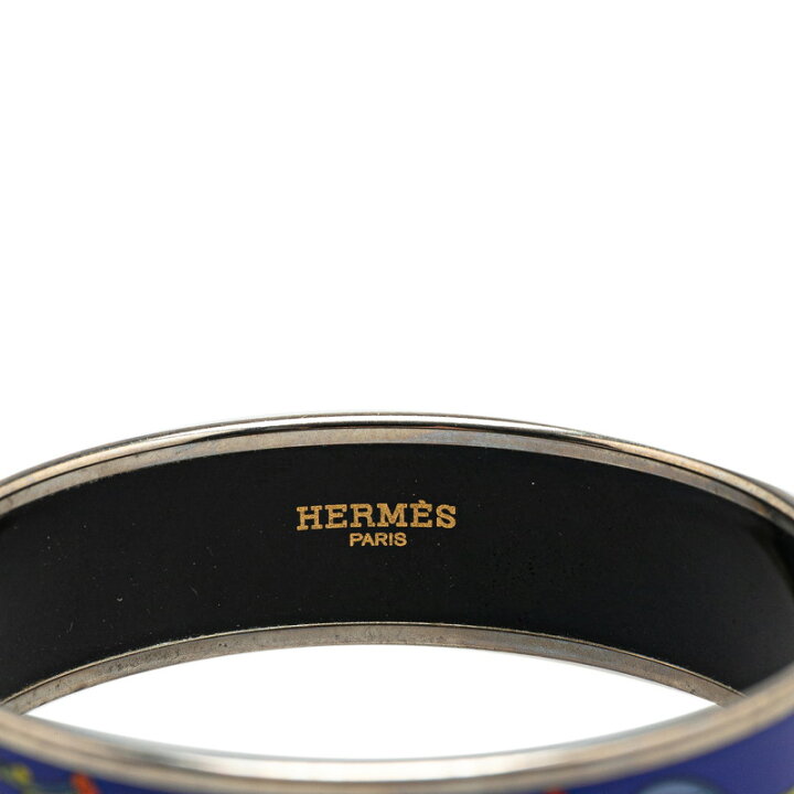 楽天市場】エルメス エマイユGM 七宝焼き バングル シルバー ブルー 