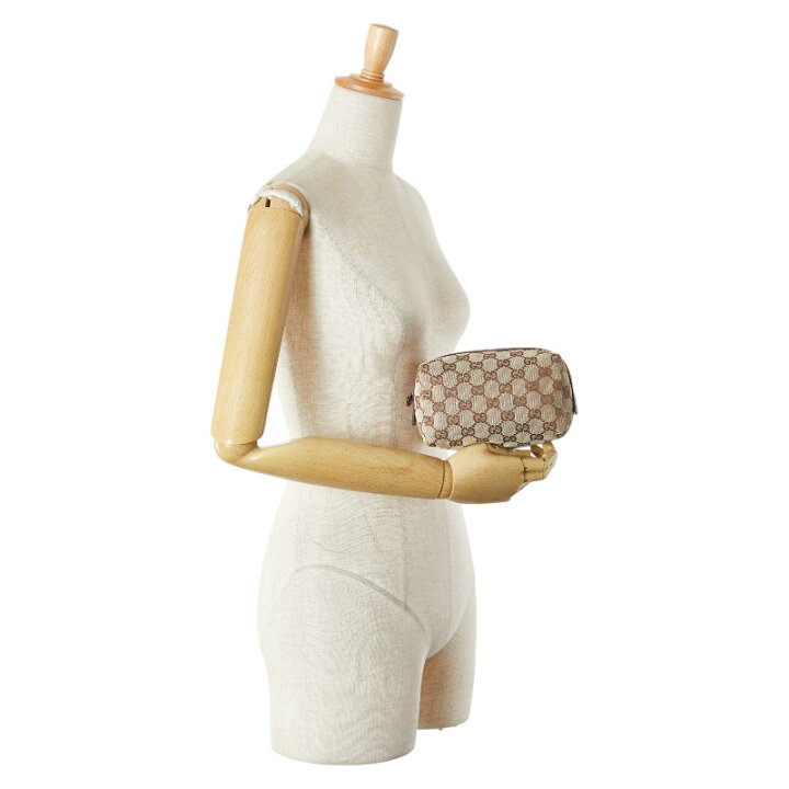 楽天市場】グッチ GGキャンバス ポーチ 29595 ベージュ ワインレッド  